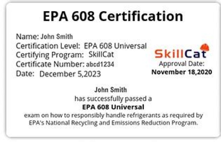 Does EPA universal certification expire