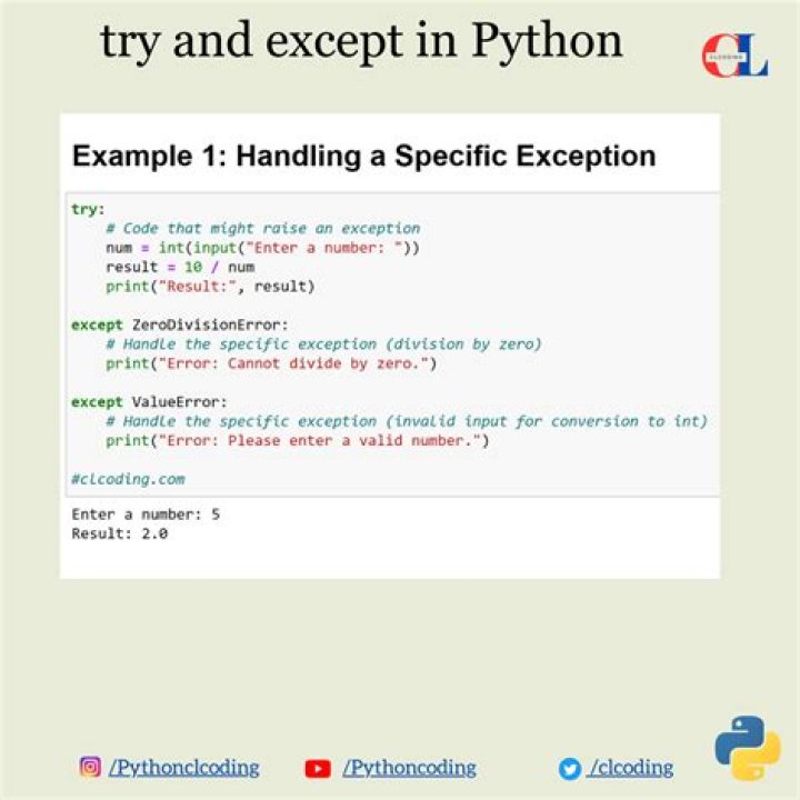 How can the try except statements handle errors in Python?