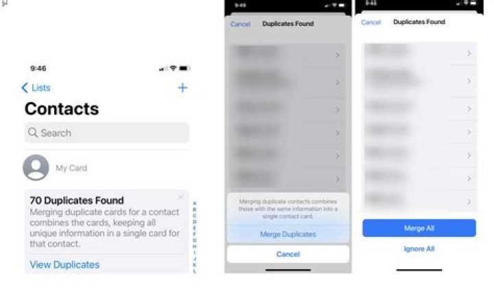 How do I clean up duplicate contacts on iPhone?