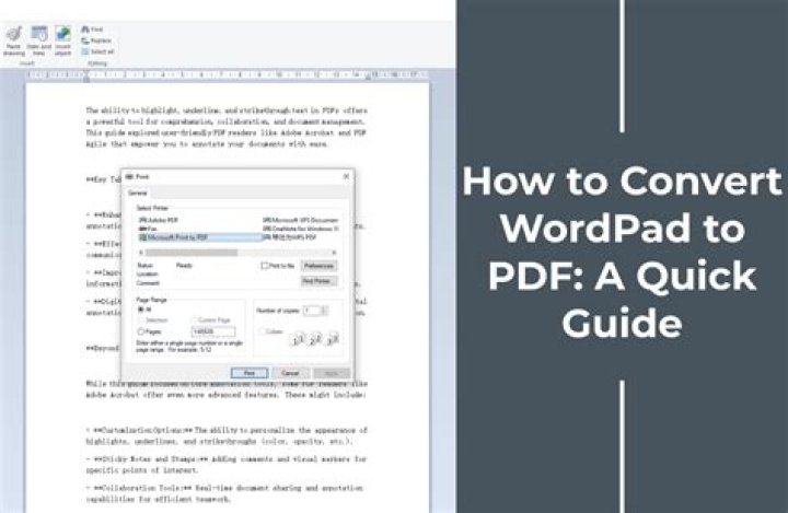 How do I convert a PDF to a WordPad document?