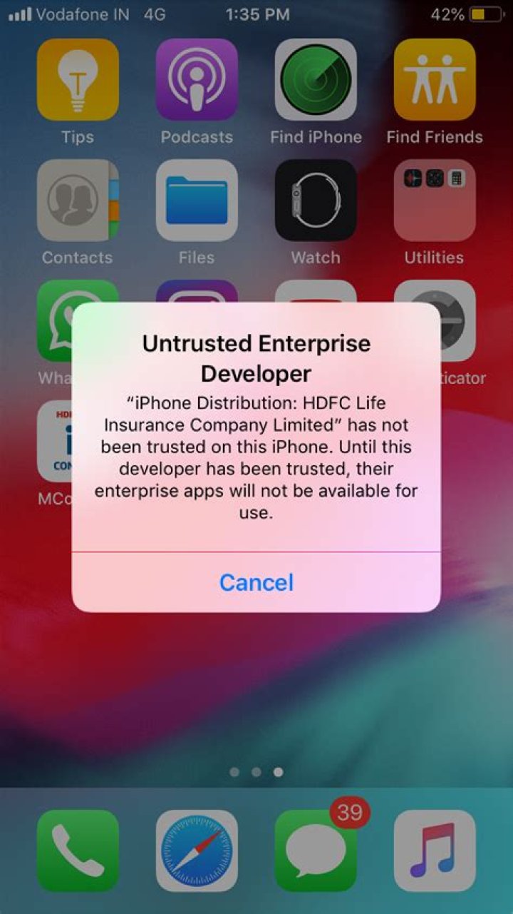 How do I fix an untrusted enterprise developer