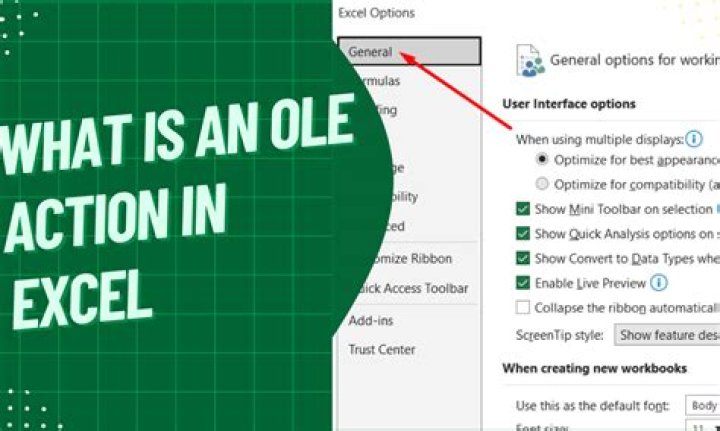 How do I fix OLE action in Excel?