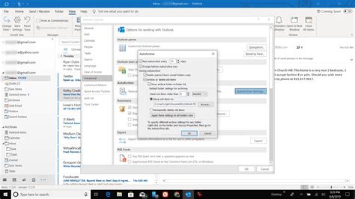 How do I increase Outlook archive size?