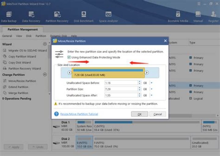 How do I shrink a partition in Windows XP?