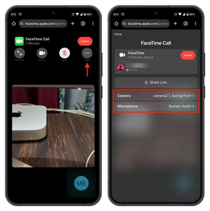 How do I turn my camera on for FaceTime?