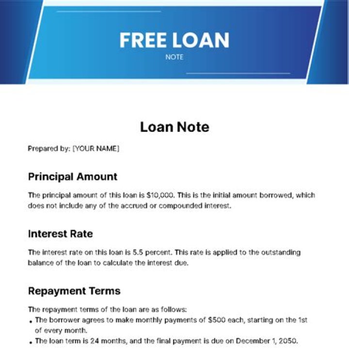 How do I write a loan note