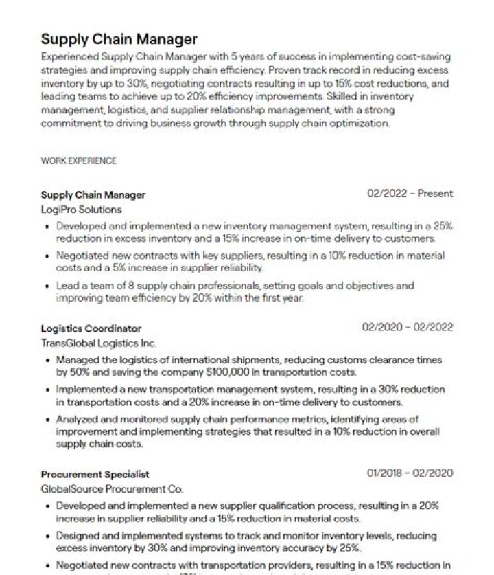 How do I write a supply chain CV?