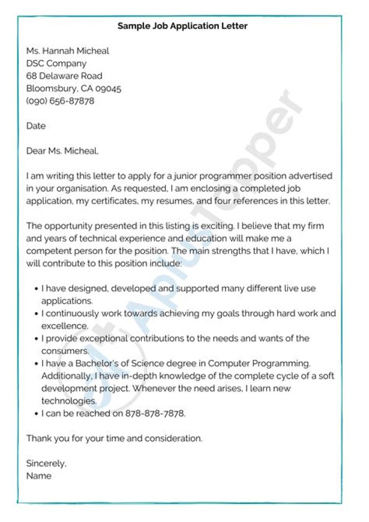 How do I write an application letter for 2021?