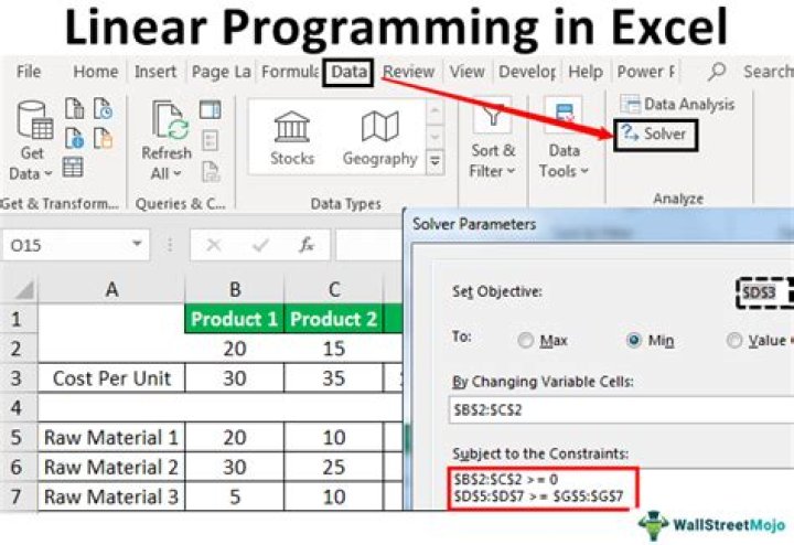 How do you do linear programming on Excel?