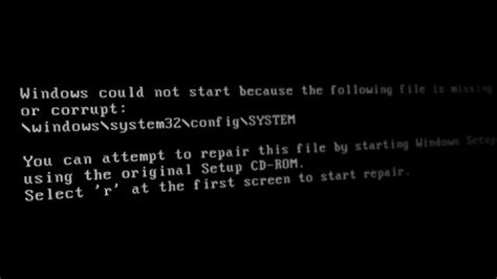 How do you fix Windows system32 config system file missing or corrupt without CD