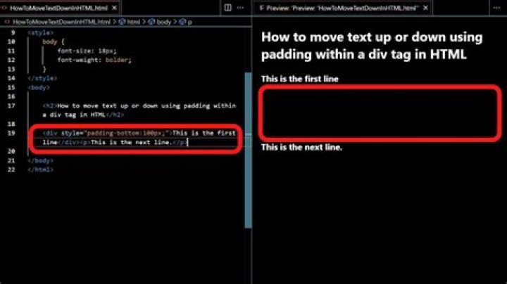 How do you move things down in HTML?