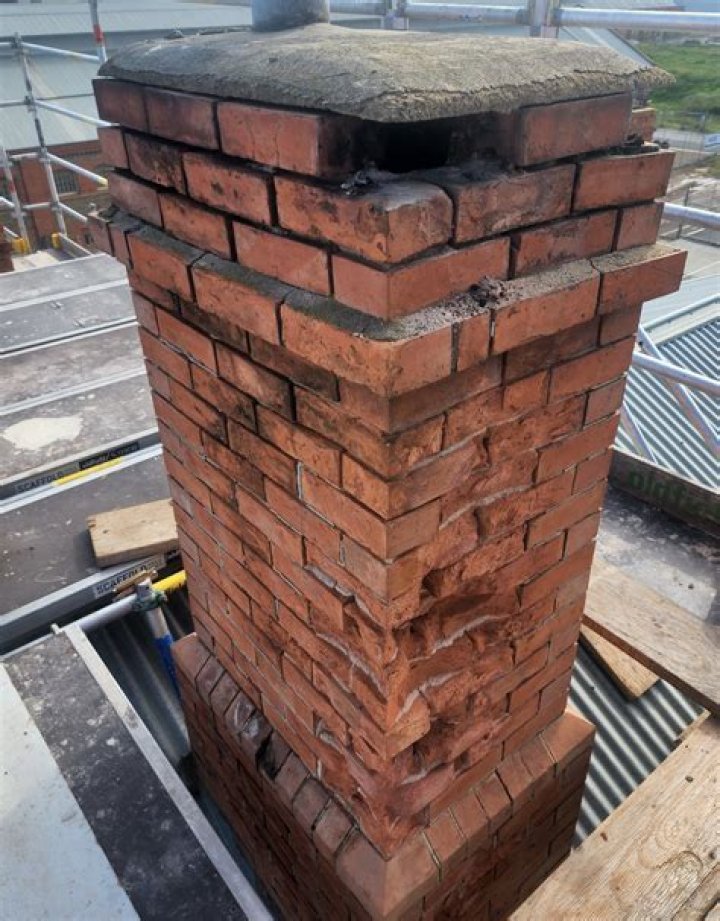How do you replace a crumbling chimney brick?