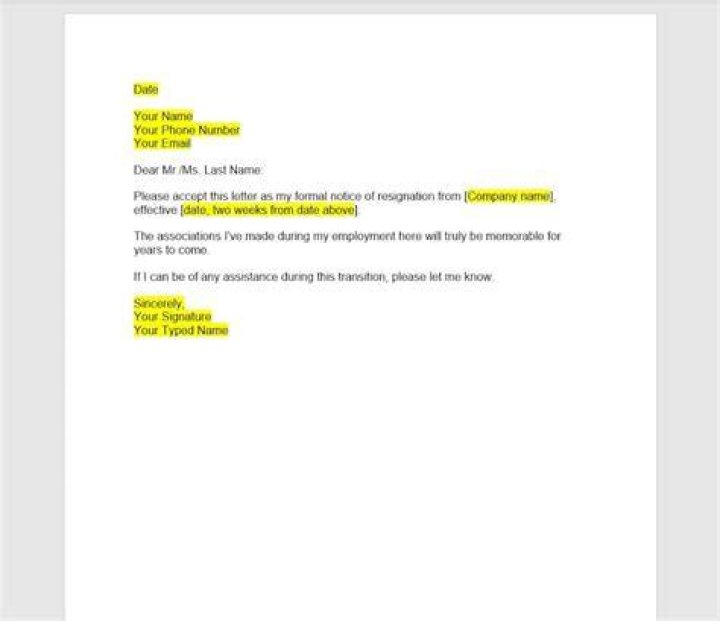 How do you write a simple resignation letter NZ?