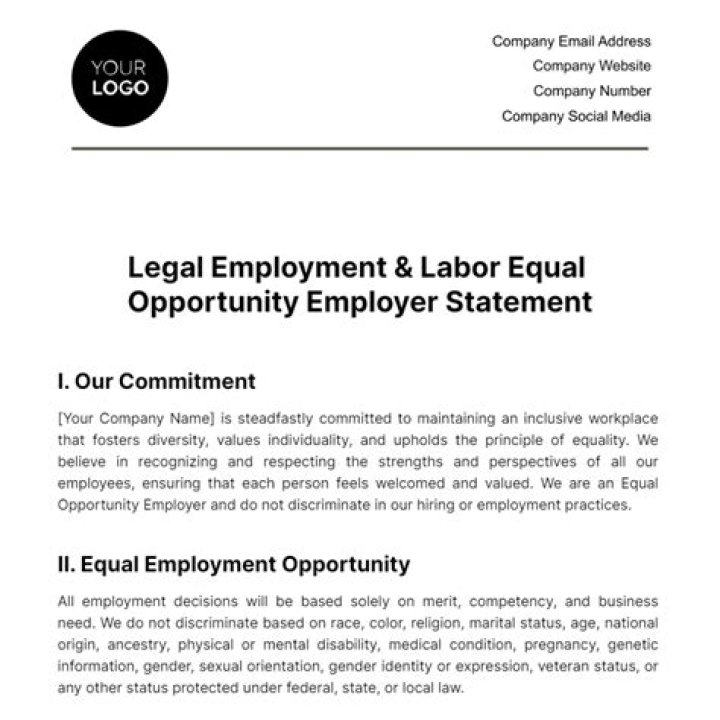 How do you write an equal opportunity statement?