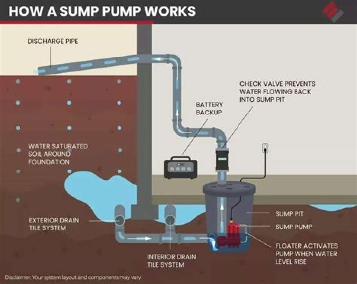 How does a sewage pump work in a basement?