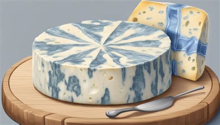 How does blue cheese get its color?