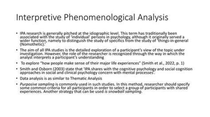 How is interpretative phenomenological analysis done?