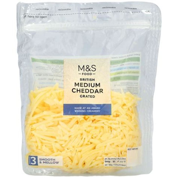 How much cheddar is 100g?