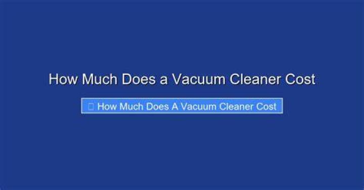 How much does a water vacuum cost