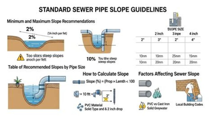 How much should a drain pipe slope?