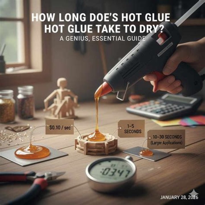 How quickly does hot glue dry?