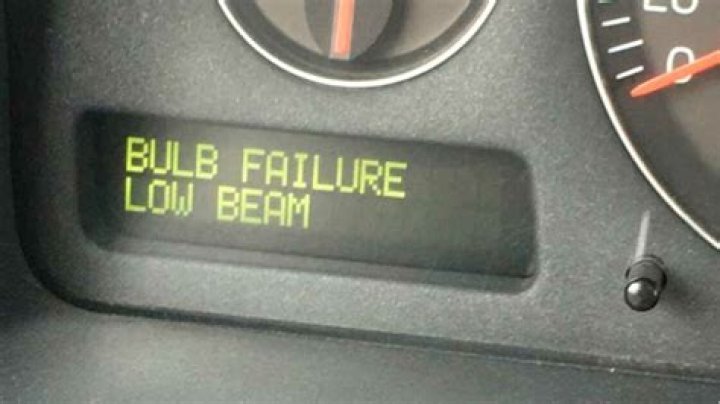What does bulb failure low beam mean?