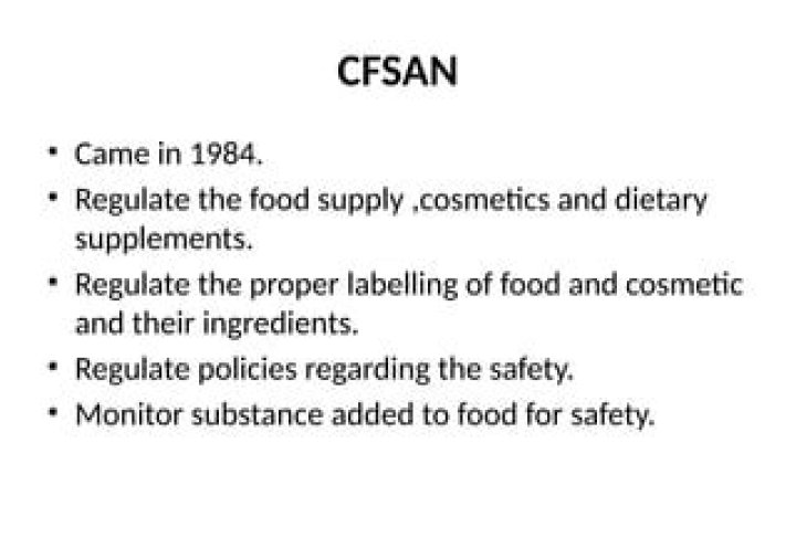 What does Cfsan regulate