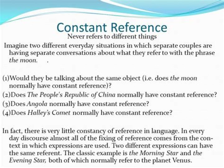 What does constancy refer to