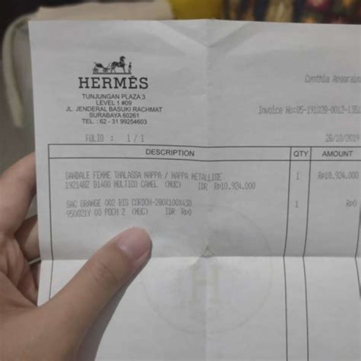 What does Hermes awaiting receipt mean