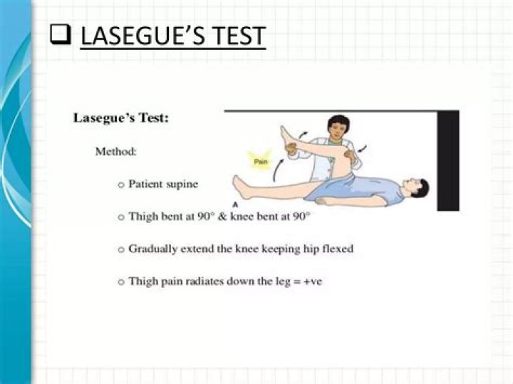 What does the Lasegue test test for?