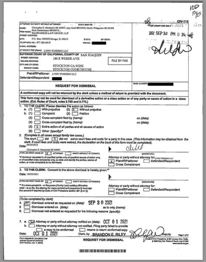 What is a request for dismissal?