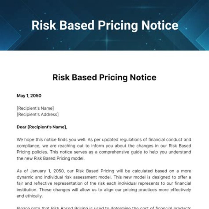 What is a risk based pricing notice