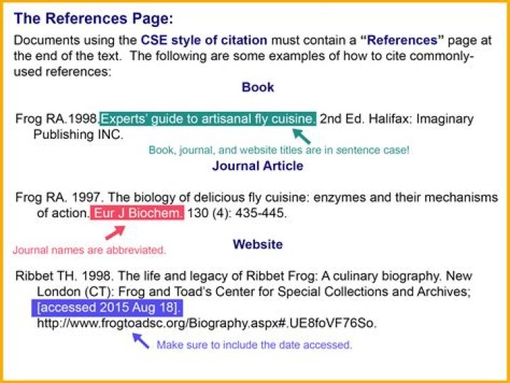 What is an example of a reference citation?