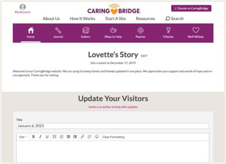 What is CaringBridge site?