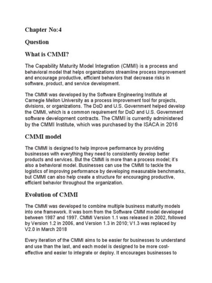What is CMMI PDF?