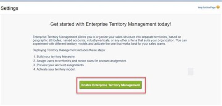 What is considered when enabling territory management