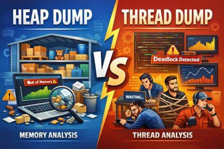 What is core dump heap dump and thread dump