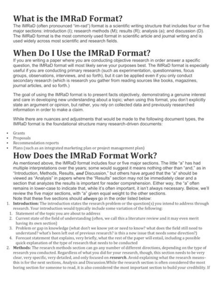 What is IMRaD format