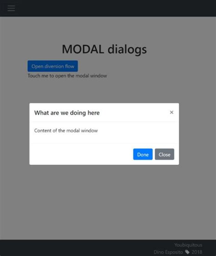 What is modal dialog in JavaScript