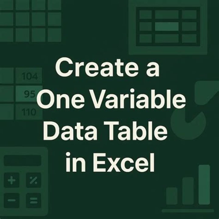 What is one variable data table Excel