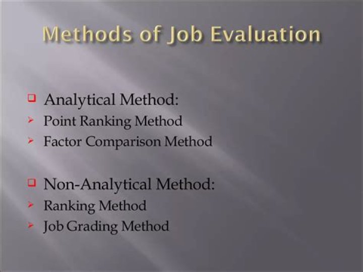 What is point method in job evaluation