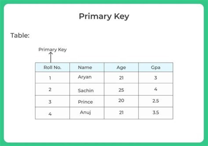 What is primary key and example?
