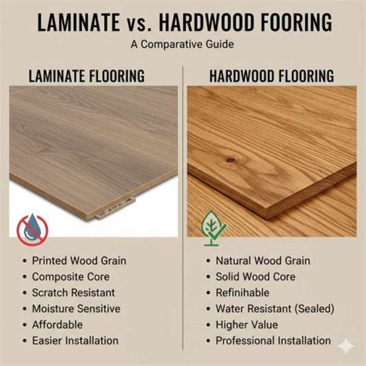 What is the difference between engineered hardwood and laminate flooring