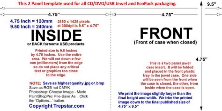 What size is a CD template?