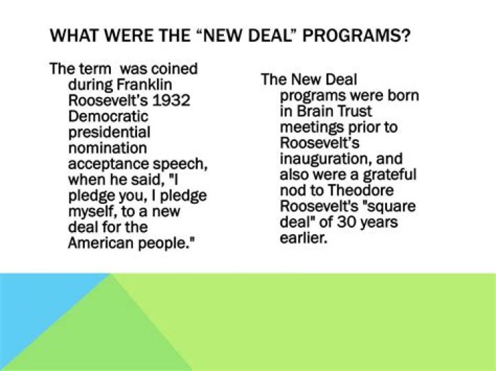 What were some New Deal programs