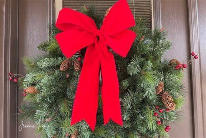 Where should a Christmas wreath be placed?