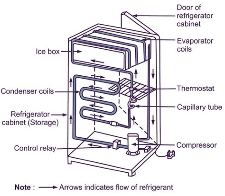 Which component is used in refrigerator?
