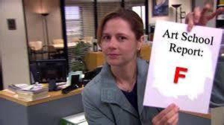 Why did Pam fail art school